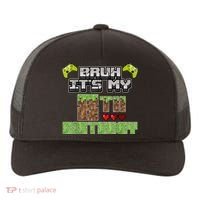 Bruh Its My 8th Birthday Boy Video Gamer Pixel Party Gaming Yupoong Adult 5-Panel Trucker Hat thumb 0