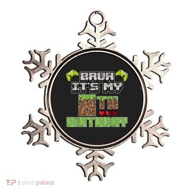 Bruh Its My 8th Birthday Boy Video Gamer Pixel Party Gaming Ornament