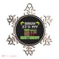 Bruh Its My 8th Birthday Boy Video Gamer Pixel Party Gaming Ornament thumb 0