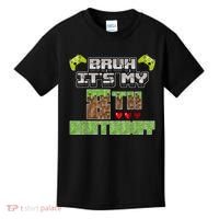 Bruh Its My 8th Birthday Boy Video Gamer Pixel Party Gaming Kids T-Shirt thumb 0