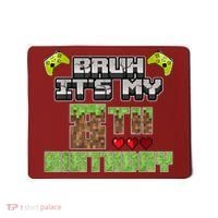 Bruh Its My 8th Birthday Boy Video Gamer Pixel Party Gaming Mousepad thumb 0