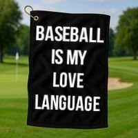 Baseball Is My Love Language Golf Towel thumb 1