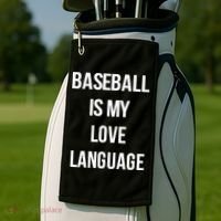 Baseball Is My Love Language Golf Towel thumb 2