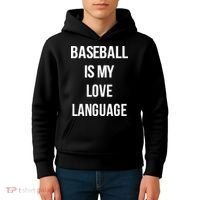 Baseball Is My Love Language Kids Hoodie thumb 4