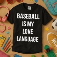 Baseball Is My Love Language Kids T-Shirt thumb 3