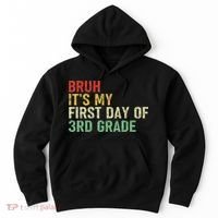 Bruh It's My First Day Of 3rd Grade Funny Back To School Boy Hoodie thumb 0
