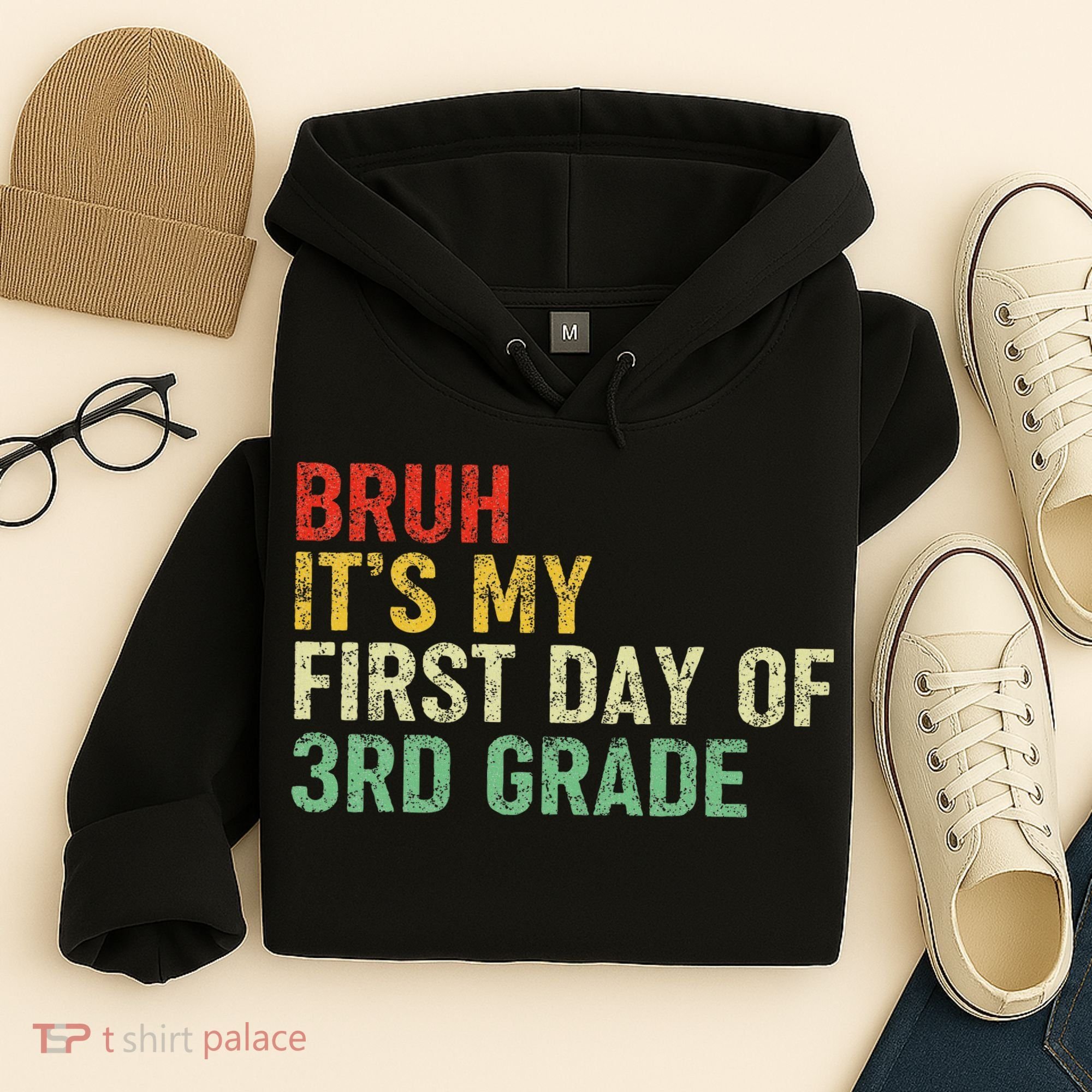 Bruh It's My First Day Of 3rd Grade Funny Back To School Boy Hoodie