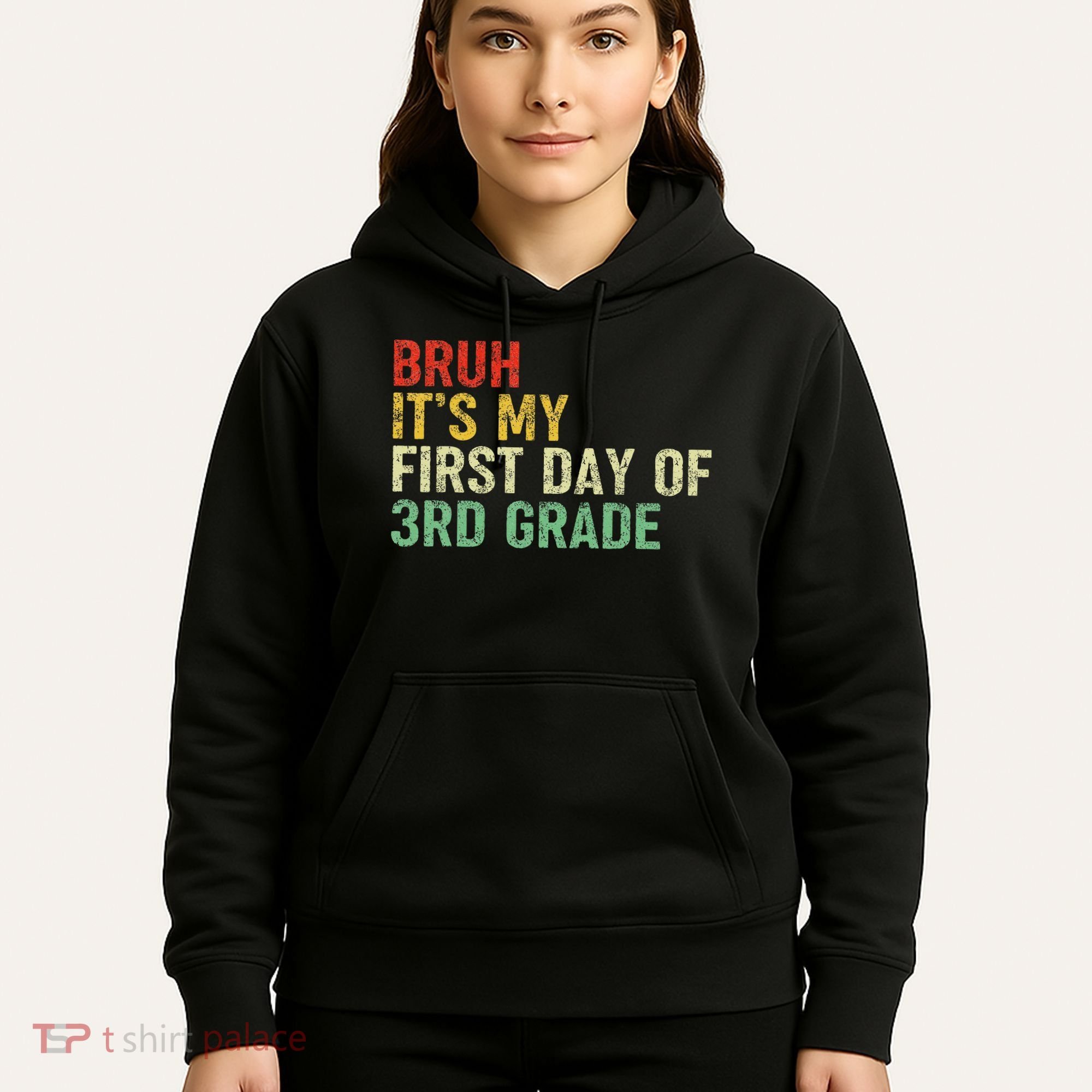 Bruh It's My First Day Of 3rd Grade Funny Back To School Boy Hoodie