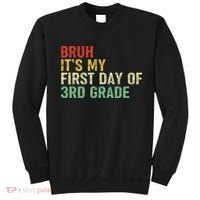 Bruh It's My First Day Of 3rd Grade Funny Back To School Boy Sweatshirt thumb 0
