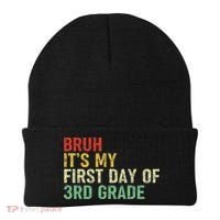 Bruh It's My First Day Of 3rd Grade Funny Back To School Boy Beanie thumb 0