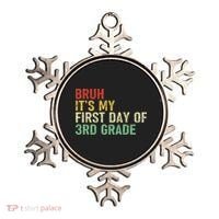 Bruh It's My First Day Of 3rd Grade Funny Back To School Boy Ornament thumb 0
