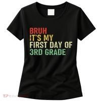 Bruh It's My First Day Of 3rd Grade Funny Back To School Boy Women's T-Shirt thumb 0