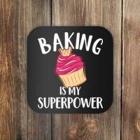 Baking Is My Superpower Baking Lovers Baking Themed Gift Coaster thumb 0