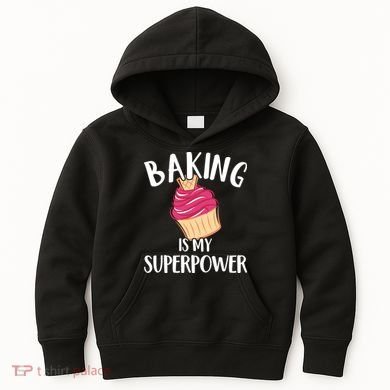 Baking Is My Superpower Baking Lovers Baking Themed Gift Kids Hoodie