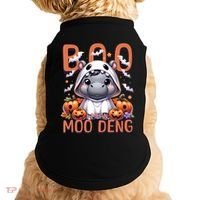 Boo I Mean Moo Deng Halloween Pygmy Hippo Gift Doggie Tank thumb 0