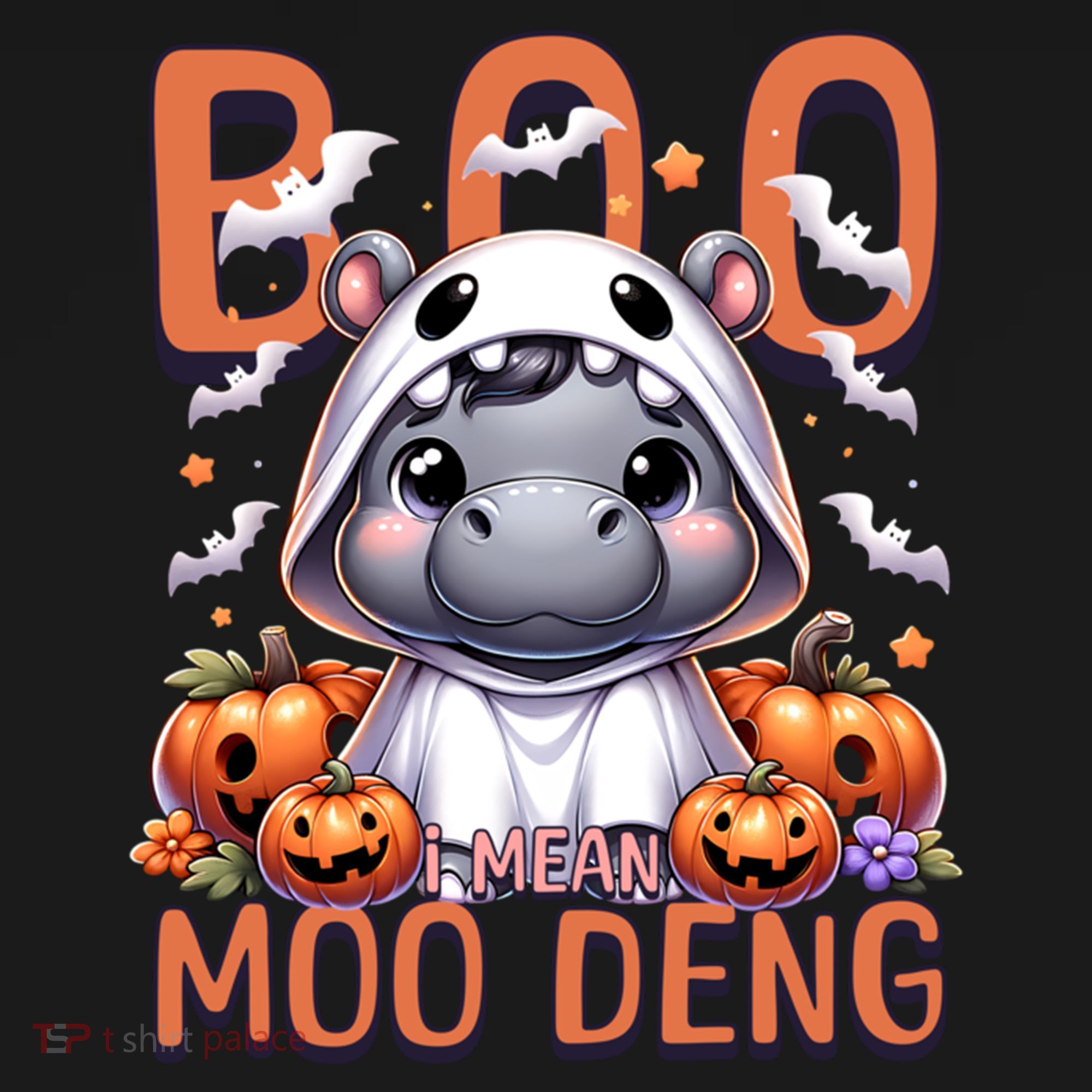 Boo I Mean Moo Deng Halloween Pygmy Hippo Gift Doggie Tank
