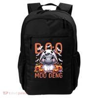 Boo I Mean Moo Deng Halloween Pygmy Hippo Gift Backpack thumb 0