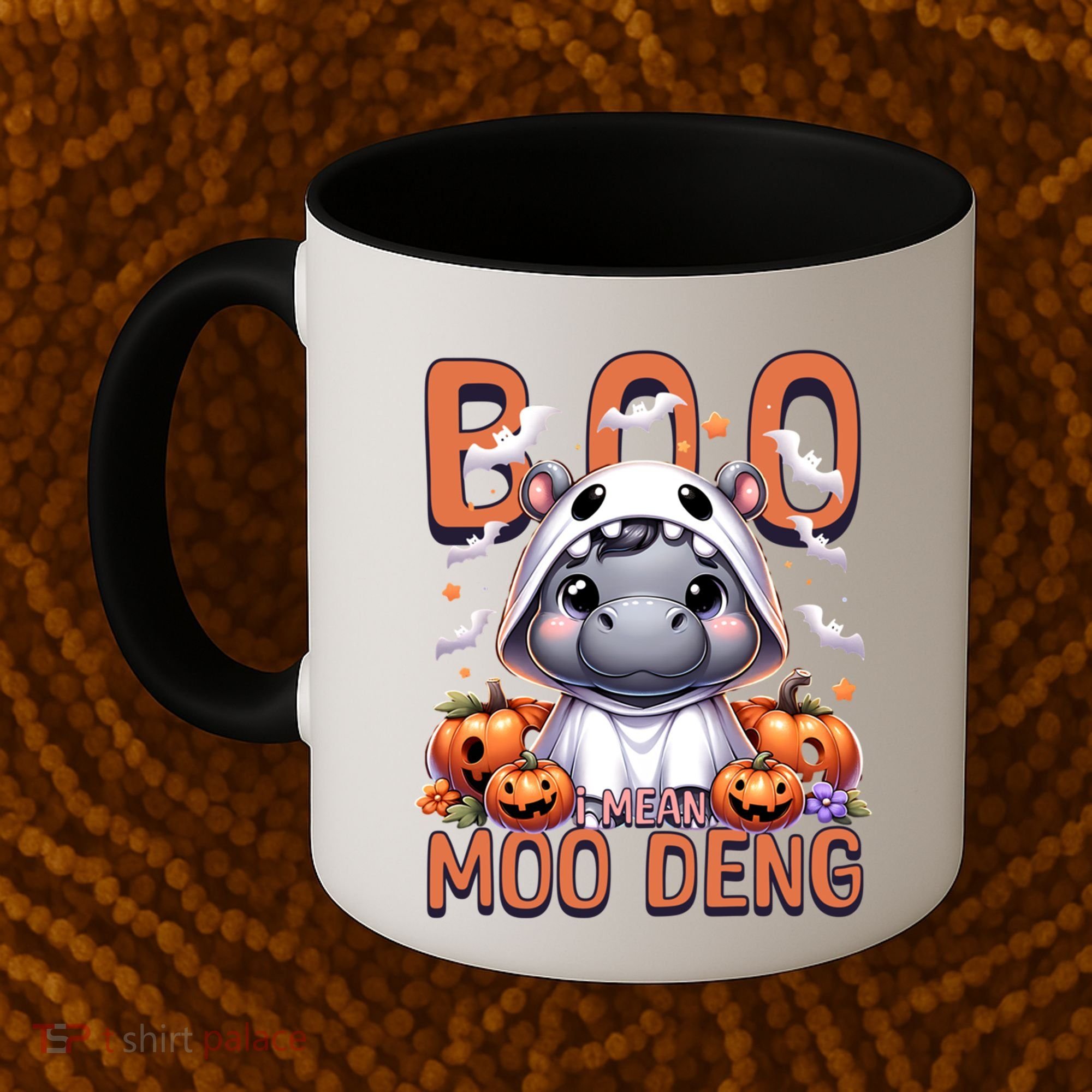 Boo I Mean Moo Deng Halloween Pygmy Hippo Gift Coffee Mug