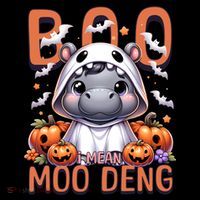 Boo I Mean Moo Deng Halloween Pygmy Hippo Gift Coffee Mug thumb 5
