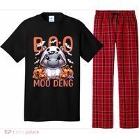 Boo I Mean Moo Deng Halloween Pygmy Hippo Gift Pajama Set thumb 0