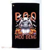Boo I Mean Moo Deng Halloween Pygmy Hippo Gift Golf Towel thumb 0