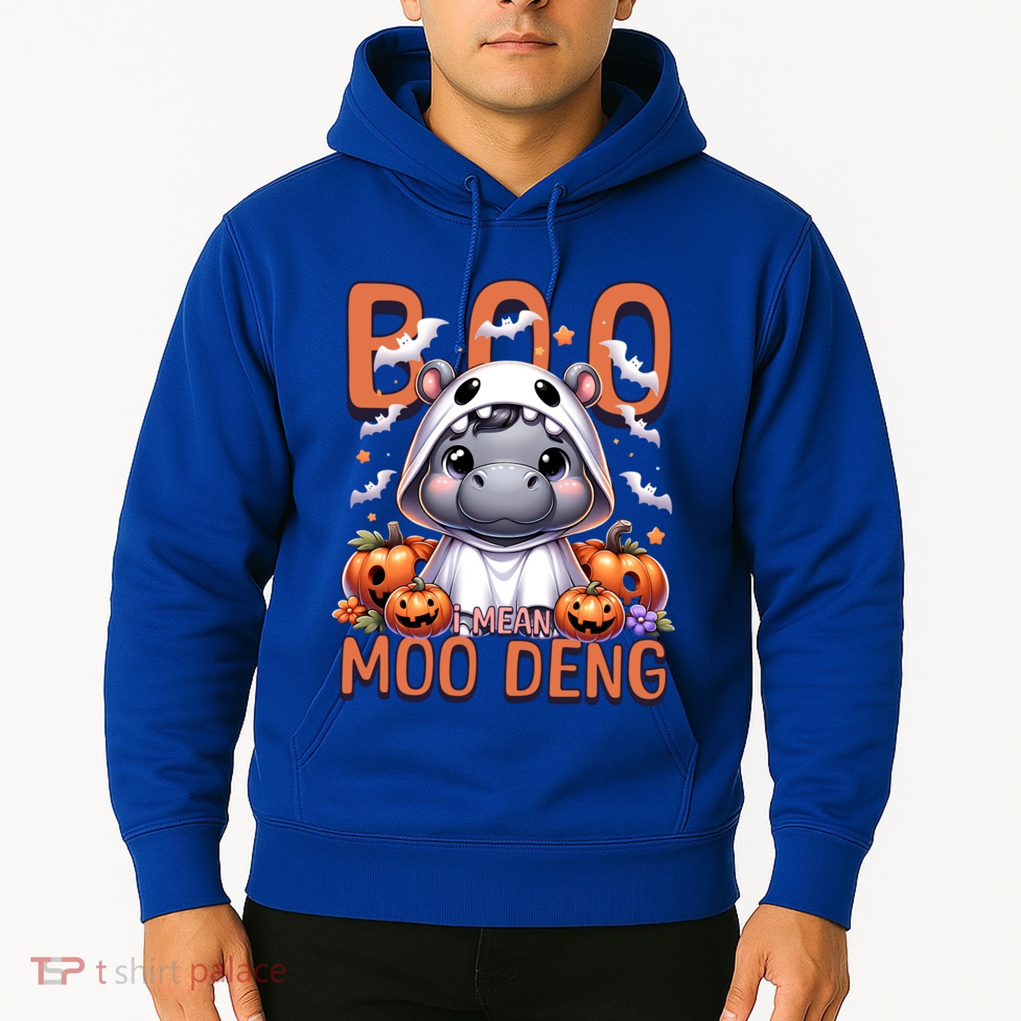 Boo I Mean Moo Deng Halloween Pygmy Hippo Gift Hoodie
