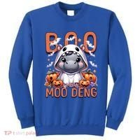 Boo I Mean Moo Deng Halloween Pygmy Hippo Gift Sweatshirt thumb 0