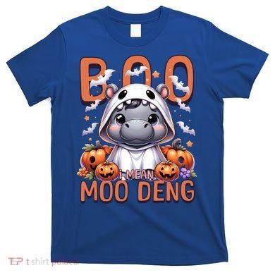 Boo I Mean Moo Deng Halloween Pygmy Hippo Gift T-Shirt