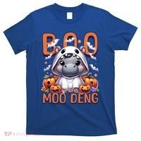 Boo I Mean Moo Deng Halloween Pygmy Hippo Gift T-Shirt thumb 0