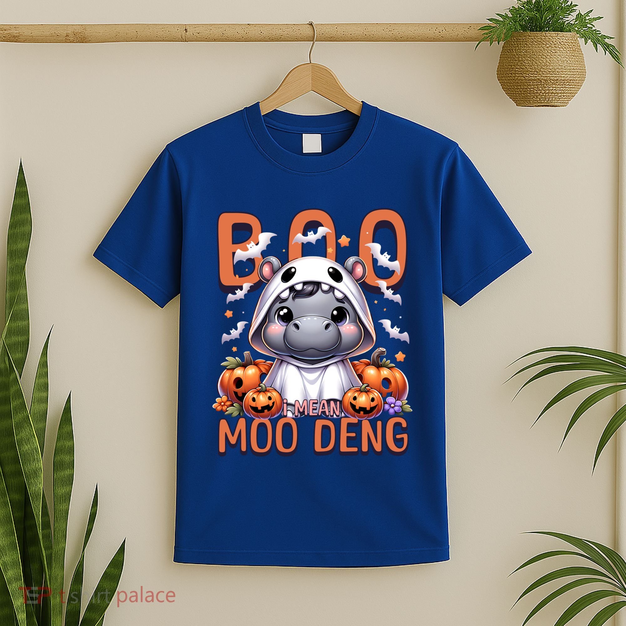 Boo I Mean Moo Deng Halloween Pygmy Hippo Gift T-Shirt