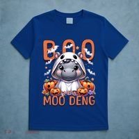 Boo I Mean Moo Deng Halloween Pygmy Hippo Gift T-Shirt thumb 5