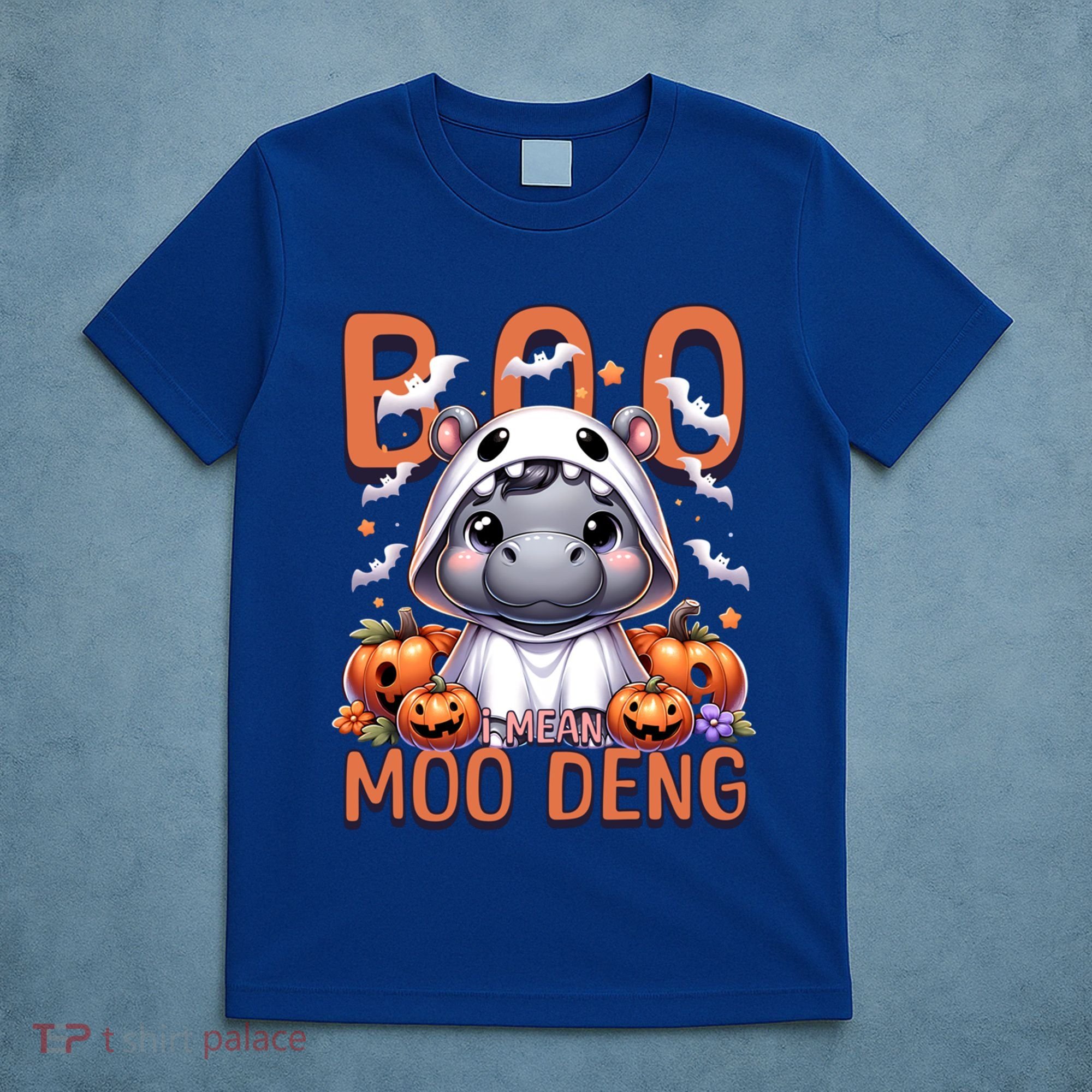 Boo I Mean Moo Deng Halloween Pygmy Hippo Gift T-Shirt