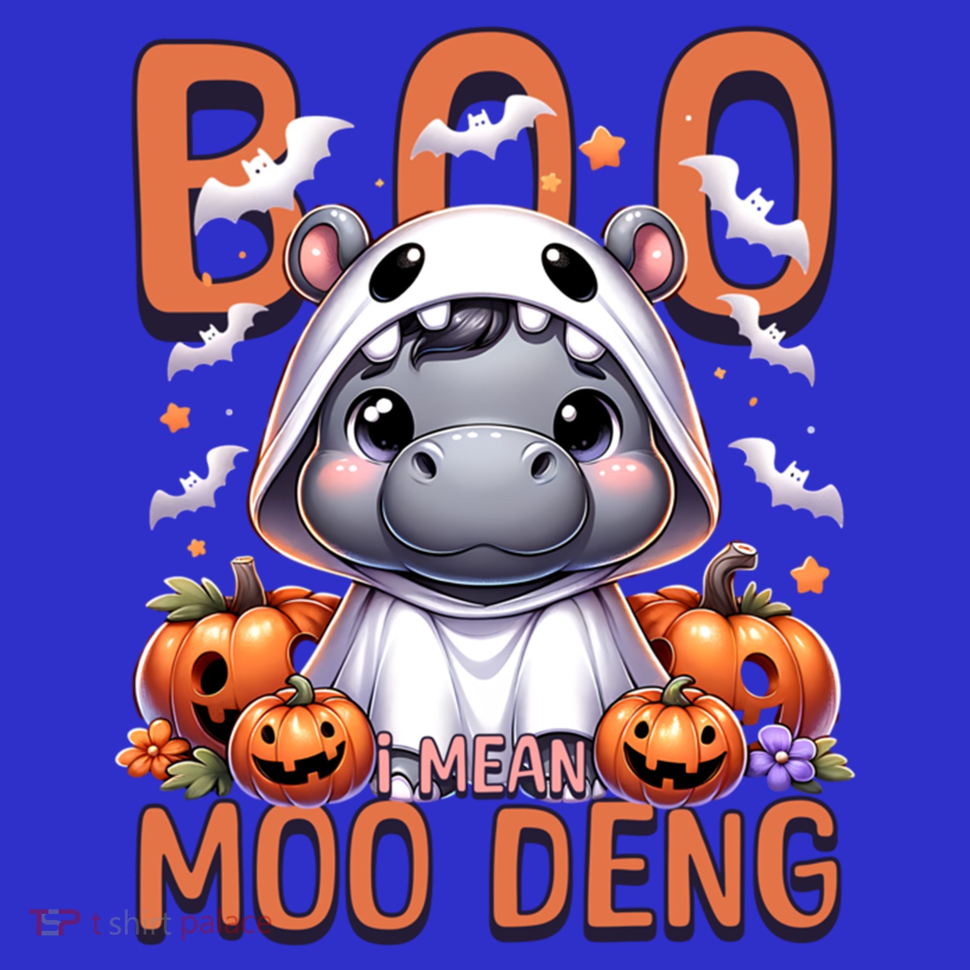 Boo I Mean Moo Deng Halloween Pygmy Hippo Gift T-Shirt