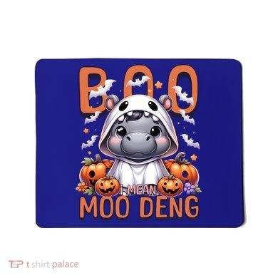 Boo I Mean Moo Deng Halloween Pygmy Hippo Gift Mousepad