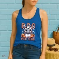 Boo I Mean Moo Deng Halloween Pygmy Hippo Gift Women's Tank Top thumb 2