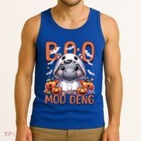 Boo I Mean Moo Deng Halloween Pygmy Hippo Gift Tank Top thumb 3