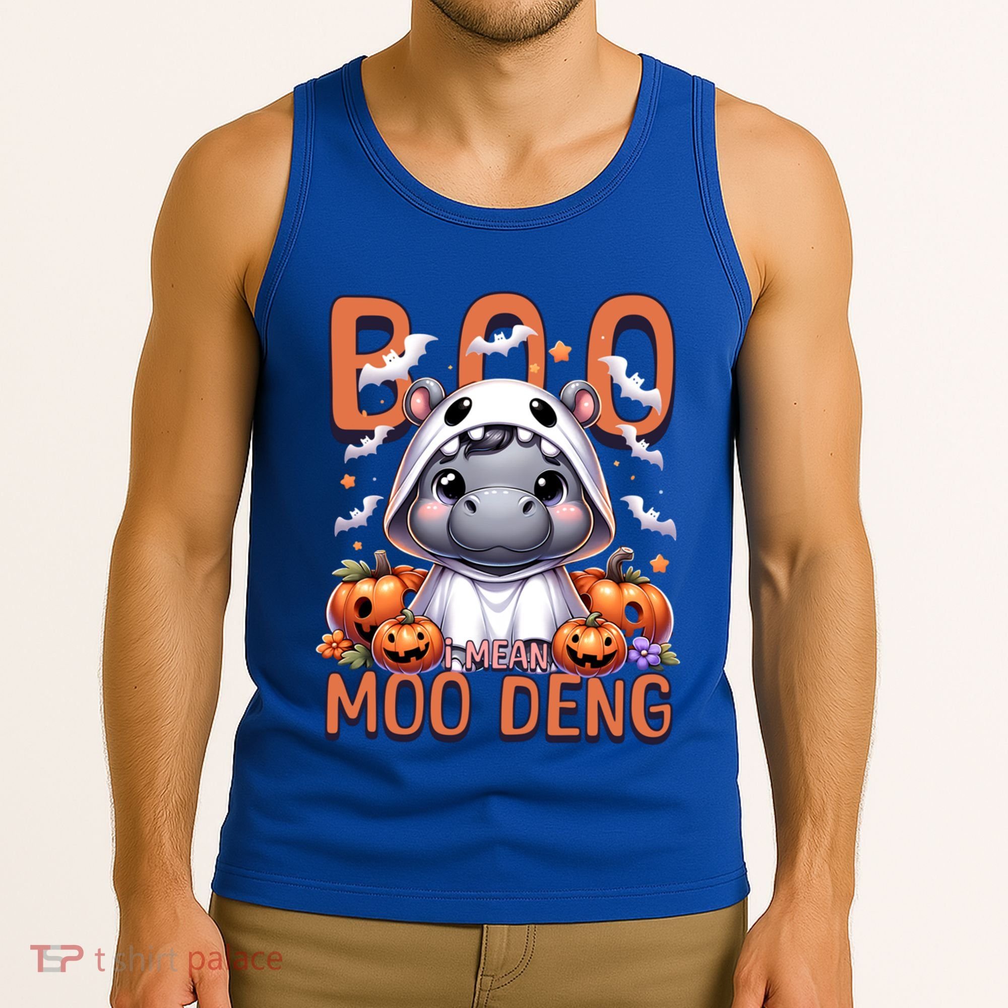 Boo I Mean Moo Deng Halloween Pygmy Hippo Gift Tank Top