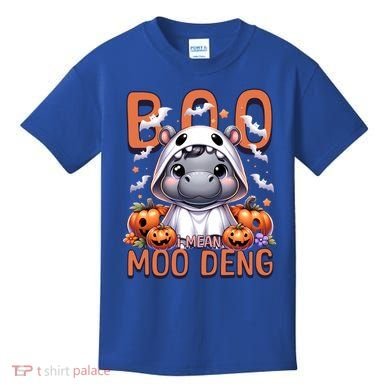 Boo I Mean Moo Deng Halloween Pygmy Hippo Gift Kids T-Shirt