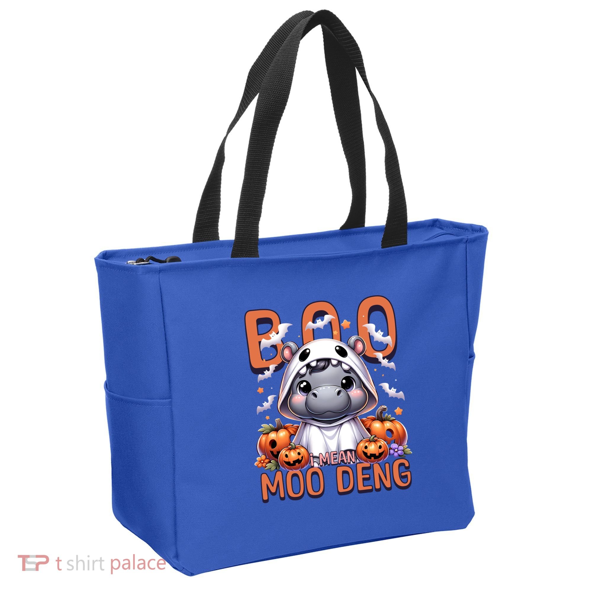 Boo I Mean Moo Deng Halloween Pygmy Hippo Gift Tote Bag