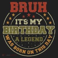 Bruh ItS My Birthday Legend Born Funny Birthday Party Golf Towel thumb 3