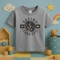 Boxing Is My Therapy Toddler T-Shirt thumb 3