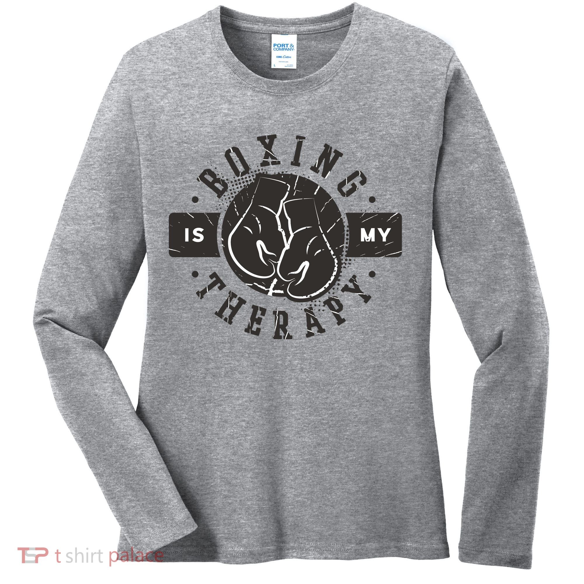 Boxing Is My Therapy Women's Long Sleeve Shirt