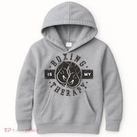Boxing Is My Therapy Kids Hoodie thumb 0