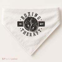 Boxing Is My Therapy USA-Made Doggie Bandana thumb 0