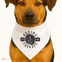 Boxing Is My Therapy USA-Made Doggie Bandana thumb 1