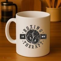 Boxing Is My Therapy Coffee Mug thumb 4