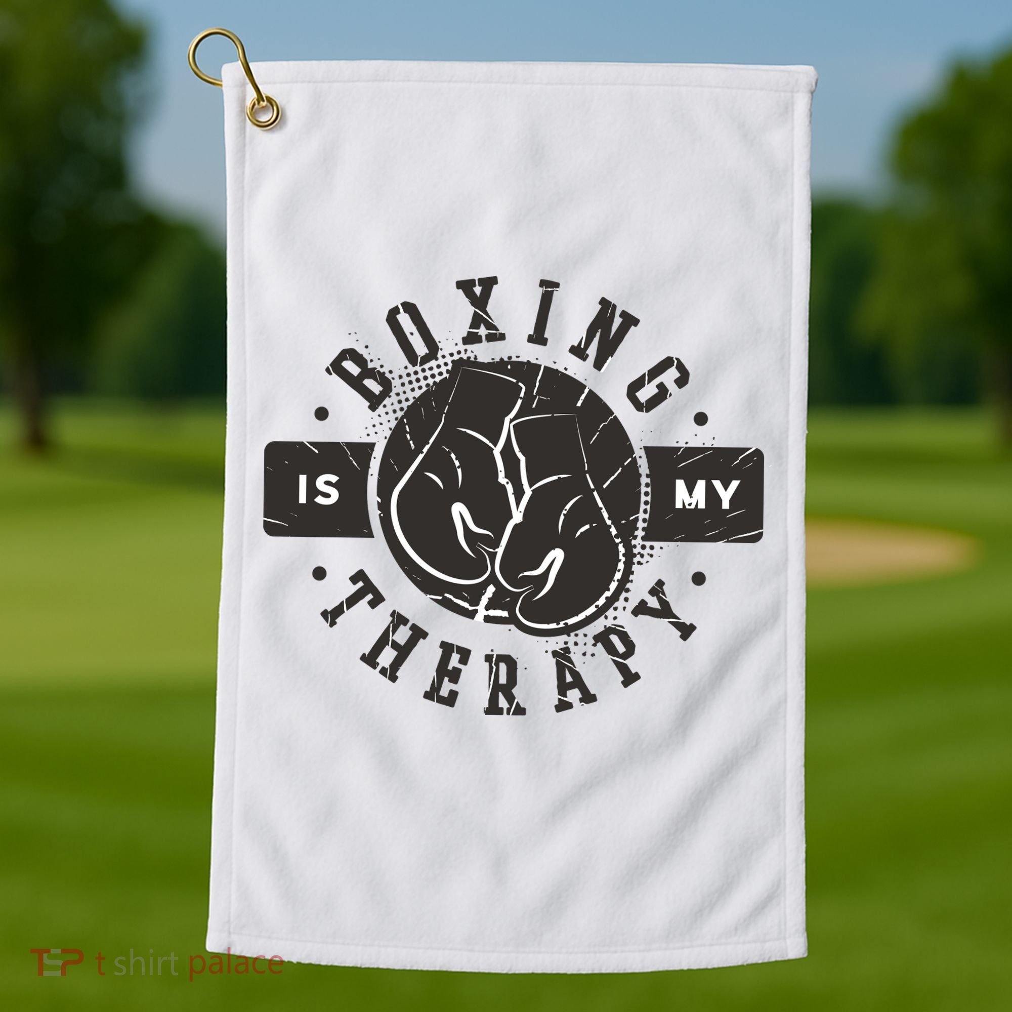 Boxing Is My Therapy Golf Towel