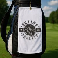 Boxing Is My Therapy Golf Towel thumb 2