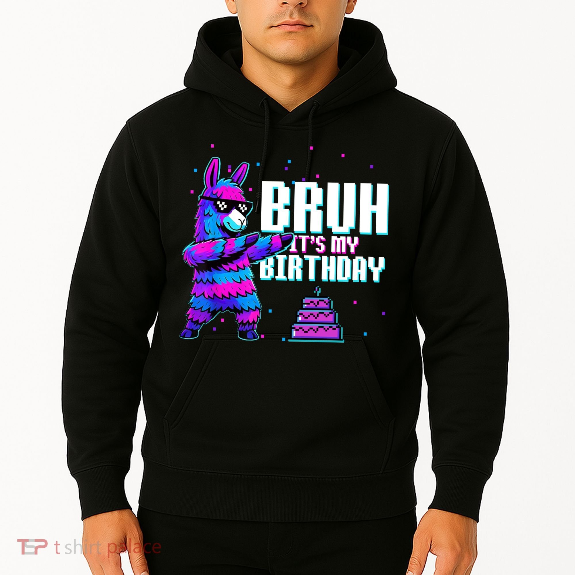 Bruh Its My Birthday Llama Pinata Family Party Bday Hoodie