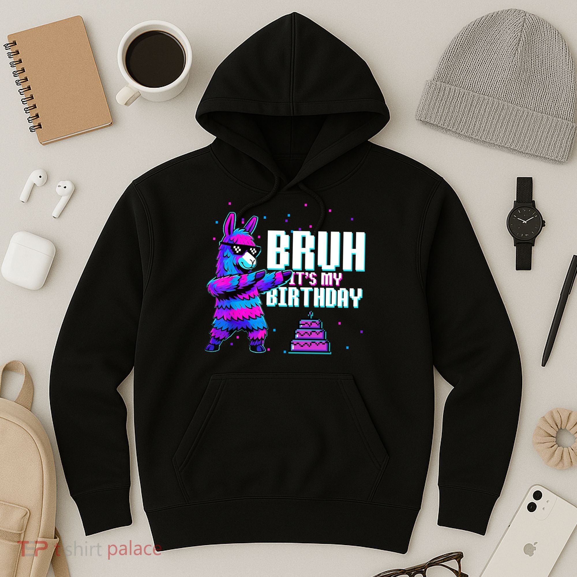 Bruh Its My Birthday Llama Pinata Family Party Bday Hoodie